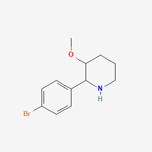 molecular formula C12H16BrNO B14795071 Piperidine, 2-(4-bromophenyl)-3-methoxy- 