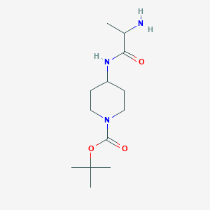 molecular formula C13H25N3O3 B14795137 (S)-tert-Butyl 4-(2-aminopropanamido)piperidine-1-carboxylate 