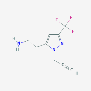 molecular formula C9H10F3N3 B1479514 2-(1-(prop-2-yn-1-yl)-3-(trifluoromethyl)-1H-pyrazol-5-yl)ethan-1-amine CAS No. 2098069-81-7