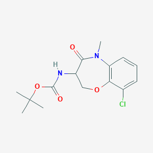 molecular formula C15H19ClN2O4 B14795151 tert-butyl N-(9-chloro-5-methyl-4-oxo-2,3-dihydro-1,5-benzoxazepin-3-yl)carbamate 