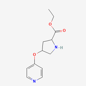 molecular formula C12H16N2O3 B14795181 ethyl (2S,4S)-4-(4-pyridyloxy)pyrrolidine-2-carboxylate 