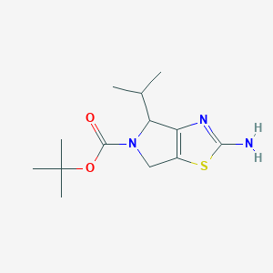 molecular formula C13H21N3O2S B14795182 tert-Butyl (4S)-2-amino-4-(propan-2-yl)-4H,5H,6H-pyrrolo[3,4-d][1,3]thiazole-5-carboxylate 