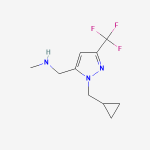 molecular formula C10H14F3N3 B1479520 1-(1-(cyclopropylmethyl)-3-(trifluoromethyl)-1H-pyrazol-5-yl)-N-methylmethanamine CAS No. 2098050-07-6