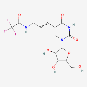 molecular formula C14H16F3N3O7 B14795235 N-[3-[1-[3,4-dihydroxy-5-(hydroxymethyl)oxolan-2-yl]-2,4-dioxopyrimidin-5-yl]prop-2-enyl]-2,2,2-trifluoroacetamide 