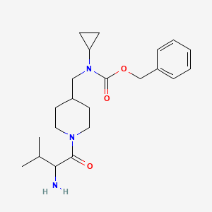 molecular formula C22H33N3O3 B14795347 benzyl N-[[1-(2-amino-3-methylbutanoyl)piperidin-4-yl]methyl]-N-cyclopropylcarbamate 