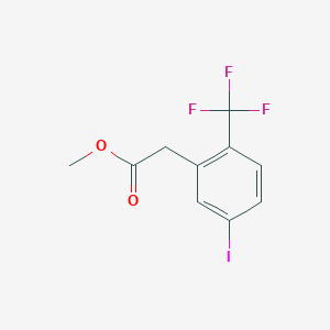 molecular formula C10H8F3IO2 B14795359 Methyl 5-iodo-2-(trifluoromethyl)phenylacetate 
