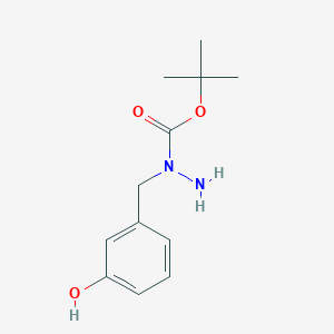 molecular formula C12H18N2O3 B14795373 tert-Butyl 1-(3-hydroxybenzyl)hydrazinecarboxylate 