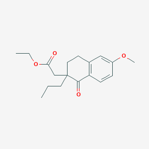 molecular formula C18H24O4 B14795405 Ethyl 2-(6-methoxy-1-oxo-2-propyl-1,2,3,4-tetrahydronaphthalen-2-yl)acetate 
