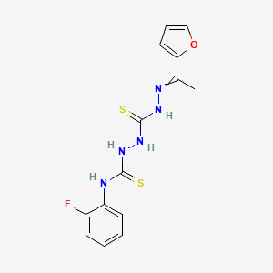 molecular formula C14H14FN5OS2 B14795433 N-(2-fluorophenyl)-2-({2-[(Z)-1-(2-furyl)ethylidene]hydrazino}carbothioyl)-1-hydrazinecarbothioamide 