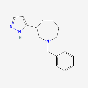 molecular formula C16H21N3 B14795448 1-benzyl-3-(1H-pyrazol-3-yl)azepane 