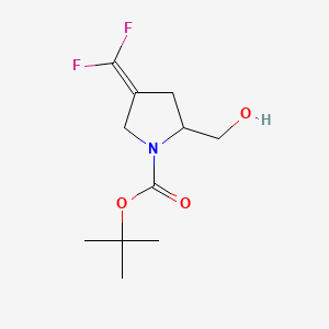 molecular formula C11H17F2NO3 B14795466 tert-butyl (2S)-4-(difluoromethylene)-2-(hydroxymethyl)pyrrolidine-1-carboxylate 