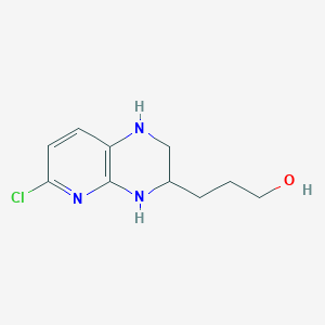 molecular formula C10H14ClN3O B14795512 3-(6-Chloro-1,2,3,4-tetrahydropyrido[2,3-b]pyrazin-3-yl)propan-1-ol 
