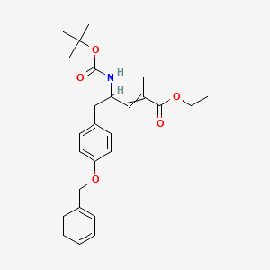molecular formula C26H33NO5 B14795654 Ethyl 2-methyl-4-[(2-methylpropan-2-yl)oxycarbonylamino]-5-(4-phenylmethoxyphenyl)pent-2-enoate 