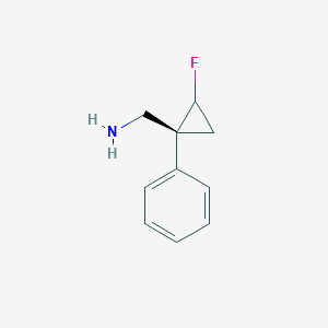 molecular formula C10H12FN B14795687 trans-2-Fluoro-1-phenylcyclopropyl)methanamine 