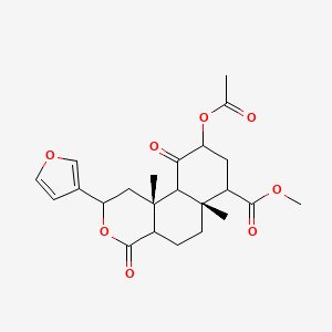 molecular formula C23H28O8 B14795743 (2S,4aR,6aR,7R,9S,10aS,10bR)-Methyl 9-acetoxy-2-(furan-3-yl)-6a,10b-dimethyl-4,10-dioxododecahydro-1H-benzo[f]isochromene-7-carboxylate 
