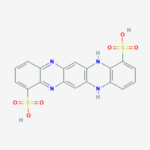 molecular formula C18H12N4O6S2 B14795825 7,12-Dihydroquinoxalino[3,2-i]phenazine-1,8-disulfonic acid 