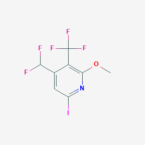 molecular formula C8H5F5INO B14795855 4-(Difluoromethyl)-6-iodo-2-methoxy-3-(trifluoromethyl)pyridine 