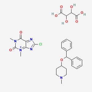 molecular formula C30H35ClN5O9+ B14795867 4-benzhydryloxy-1-methylpiperidine,8-chloro-1,3-dimethyl-7H-purine-2,6-dione 
