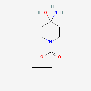 molecular formula C10H20N2O3 B14795884 tert-Butyl 4-amino-4-hydroxypiperidine-1-carboxylate CAS No. 1245646-45-0
