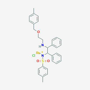 molecular formula C31H33ClN2O3RuS B14795938 Chlororuthenium(1+);[2-[2-[(4-methylphenyl)methoxy]ethylamino]-1,2-diphenylethyl]-(4-methylphenyl)sulfonylazanide 