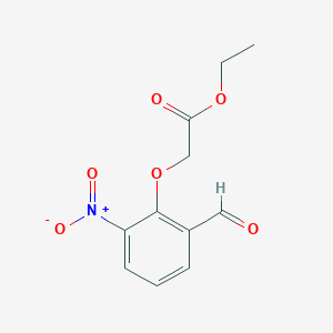 molecular formula C11H11NO6 B14795939 Acetic acid, 2-(2-formyl-6-nitrophenoxy)-, ethyl ester 