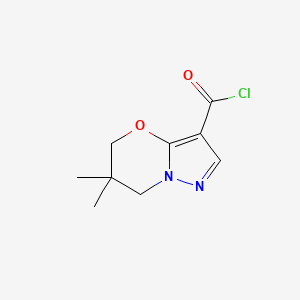 molecular formula C9H11ClN2O2 B14796062 6,6-dimethyl-6,7-dihydro-5H-pyrazolo[5,1-b][1,3]oxazine-3-carbonyl chloride 