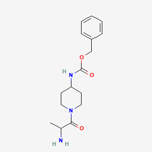 molecular formula C16H23N3O3 B14796170 benzyl N-[1-(2-aminopropanoyl)piperidin-4-yl]carbamate 