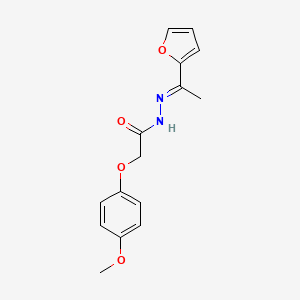 molecular formula C15H16N2O4 B14796215 N'-[(1E)-1-(furan-2-yl)ethylidene]-2-(4-methoxyphenoxy)acetohydrazide 