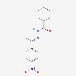molecular formula C15H19N3O3 B14796368 N'-[(1E)-1-(4-nitrophenyl)ethylidene]cyclohexanecarbohydrazide 