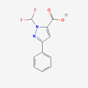 molecular formula C11H8F2N2O2 B1479643 1-(difluoromethyl)-3-phenyl-1H-pyrazole-5-carboxylic acid CAS No. 2098042-04-5