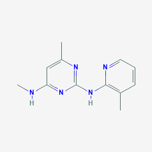 molecular formula C12H15N5 B14796612 N~4~,6-dimethyl-N~2~-(3-methylpyridin-2-yl)pyrimidine-2,4-diamine 