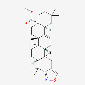 molecular formula C32H47NO3 B14796629 Olean-12-eno[3,2-c]isoxazol-28-oic acid methyl ester CAS No. 42273-05-2