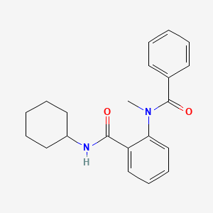 molecular formula C21H24N2O2 B14796644 N-cyclohexyl-2-[methyl(phenylcarbonyl)amino]benzamide 