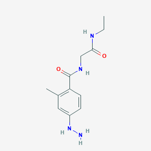 molecular formula C12H18N4O2 B14796647 N-(2-(Ethylamino)-2-oxoethyl)-4-hydrazinyl-2-methylbenzamide 