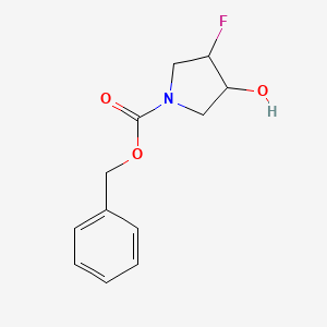molecular formula C12H14FNO3 B14796711 cis-3-Fluoro-4-hydroxy-pyrrolidine-1-carboxylic acid benzyl ester 