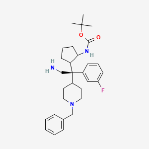 molecular formula C30H42FN3O2 B14796761 tert-butyl N-[2-[(1S)-2-amino-1-(1-benzylpiperidin-4-yl)-1-(3-fluorophenyl)ethyl]cyclopentyl]carbamate 