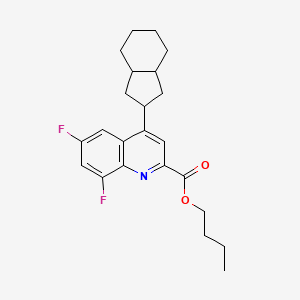 molecular formula C23H27F2NO2 B14796802 butyl 4-(2,3,3a,4,5,6,7,7a-octahydro-1H-inden-2-yl)-6,8-difluoroquinoline-2-carboxylate 