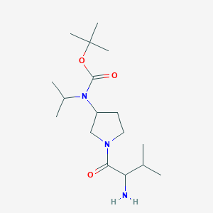 molecular formula C17H33N3O3 B14796982 tert-Butyl ((R)-1-((S)-2-amino-3-methylbutanoyl)pyrrolidin-3-yl)(isopropyl)carbamate 
