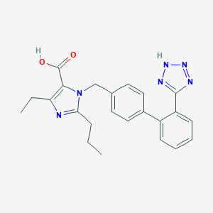 molecular formula C23H24N6O2 B147970 4-Ethyl-2-propyl-1-(2'-(1H-tetrazol-5-yl)biphenyl-4-yl)methylimidazole-5-carboxylic acid CAS No. 139964-19-5