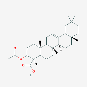 molecular formula C32H50O4 B14797048 (3alpha,4beta)-3-(Acetyloxy)olean-12-en-23-oic acid; 3-O-Acetyl-alpha-boswellic acid; Acetyl-alpha-boswellic acid 