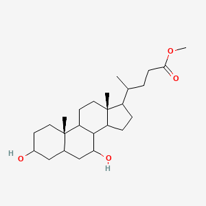 molecular formula C25H42O4 B14797109 methyl 4-[(10S,13R)-3,7-dihydroxy-10,13-dimethyl-2,3,4,5,6,7,8,9,11,12,14,15,16,17-tetradecahydro-1H-cyclopenta[a]phenanthren-17-yl]pentanoate 