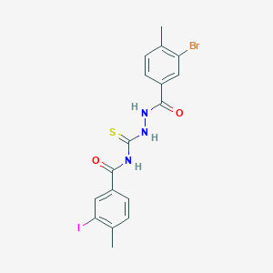 molecular formula C17H15BrIN3O2S B14797283 N-({2-[(3-bromo-4-methylphenyl)carbonyl]hydrazinyl}carbonothioyl)-3-iodo-4-methylbenzamide 