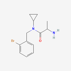 molecular formula C13H17BrN2O B14797319 2-amino-N-[(2-bromophenyl)methyl]-N-cyclopropylpropanamide 