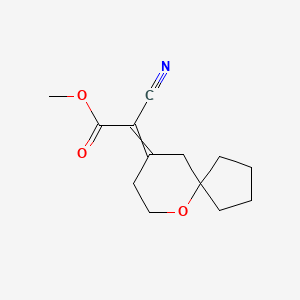 molecular formula C13H17NO3 B14797344 Acetic acid, 2-cyano-2-(6-oxaspiro[4.5]dec-9-ylidene)-, methyl ester 