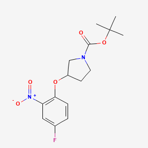 molecular formula C15H19FN2O5 B14797347 Tert-butyl 3-(4-fluoro-2-nitrophenoxy)pyrrolidine-1-carboxylate 