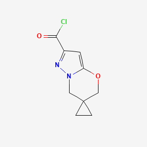 molecular formula C9H9ClN2O2 B14797398 Spiro[cyclopropane-1,6'-pyrazolo[5,1-b][1,3]oxazine]-2'-carbonyl chloride 