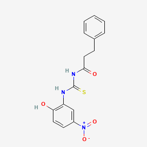 molecular formula C16H15N3O4S B14797449 N-[(2-hydroxy-5-nitrophenyl)carbamothioyl]-3-phenylpropanamide 