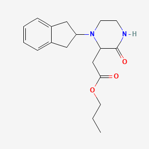 molecular formula C18H24N2O3 B14797919 propyl [1-(2,3-dihydro-1H-inden-2-yl)-3-oxopiperazin-2-yl]acetate 