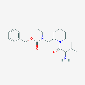 molecular formula C21H33N3O3 B14797935 Benzyl ((1-((S)-2-amino-3-methylbutanoyl)piperidin-2-yl)methyl)(ethyl)carbamate 