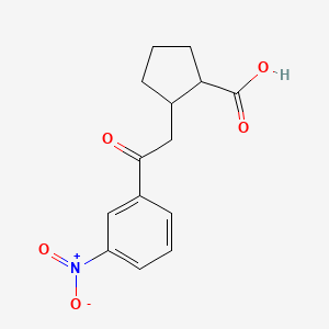 molecular formula C14H15NO5 B14797977 2-[2-(3-Nitrophenyl)-2-oxoethyl]cyclopentane-1-carboxylic acid 